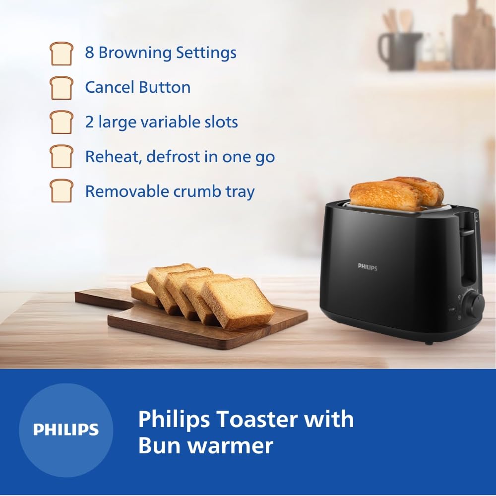 Black Philips HD2582/00 Pop Up Toaster