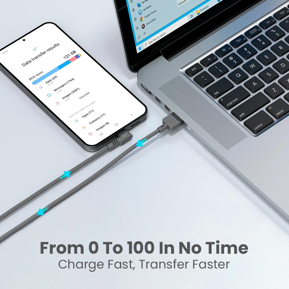 Toreto DURA L1 1.Mtr- Fast Charging 3A Micro USB Cable with Charge & Sync Function
