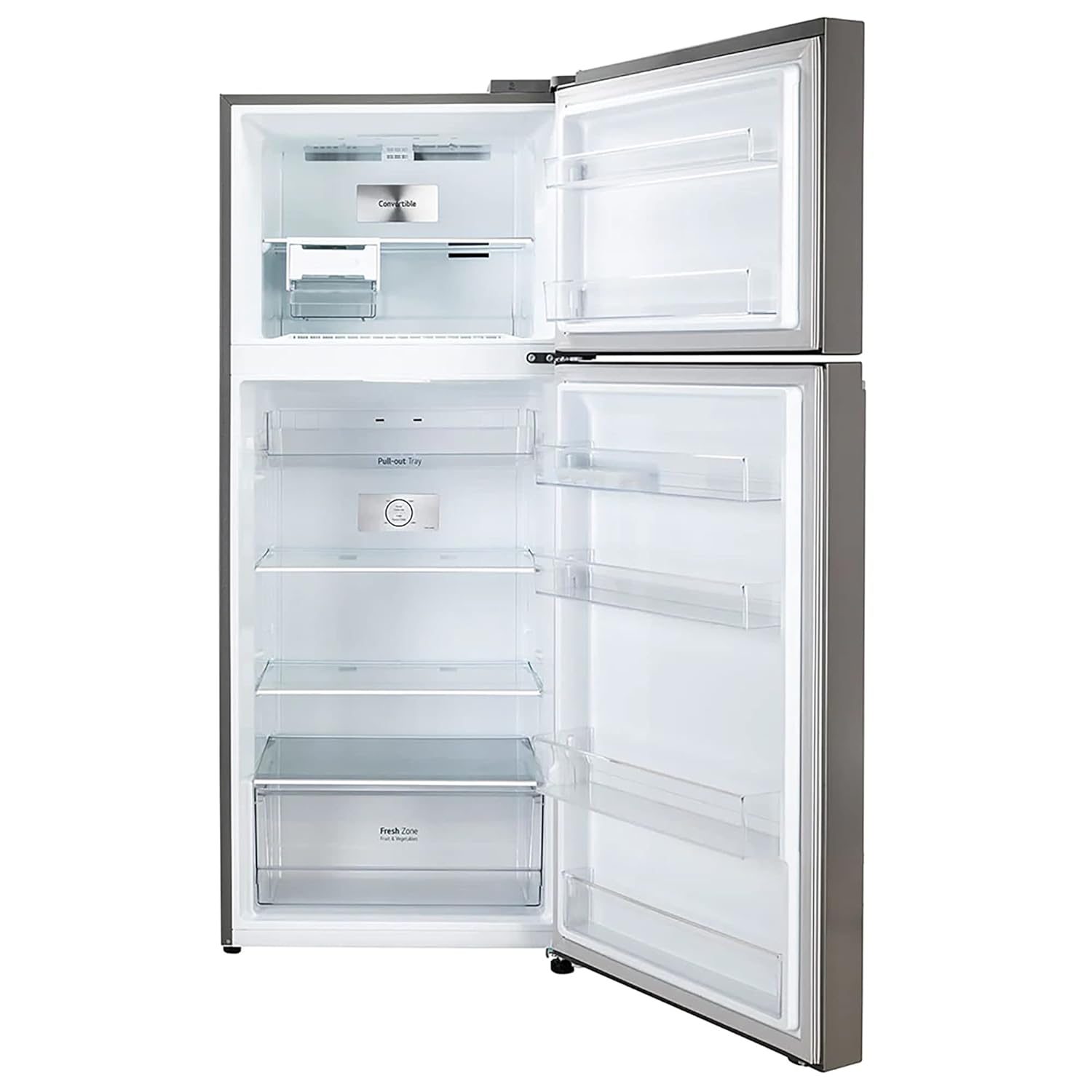 LG 380 L 2 Star Frost-Free Smart Inverter Double Door Refrigerator (GL-S412SPZY- Shiny Steel- Convertible- Gross Volume- 408 L)