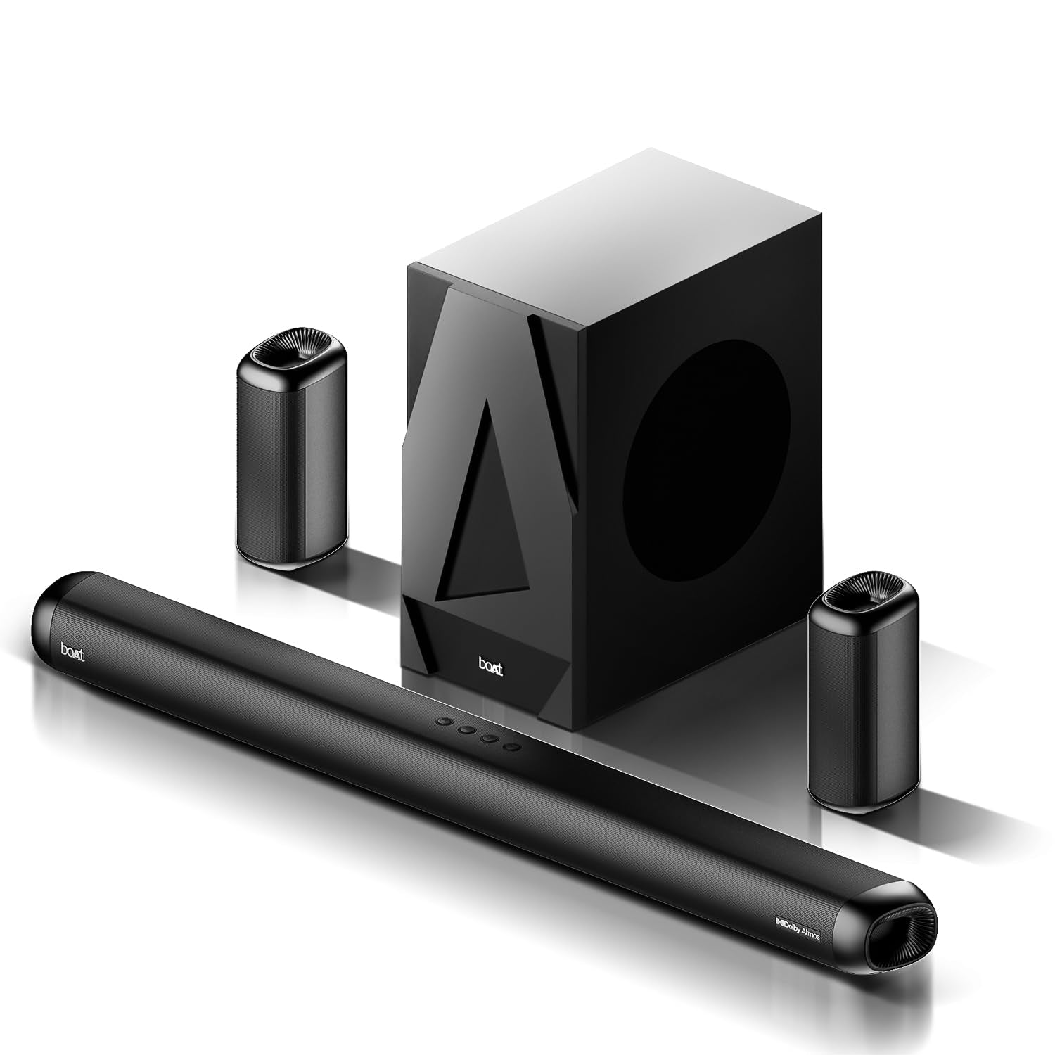 boAt Aavante Bar 5500DA 500W Bluetooth Soundbar w/Dolby Atmos & Cinematic Sound,5.1.2 Channel,8 Drivers for Surround Sound Effect,Multi- Compatibility, Remote Control(Premium Black)