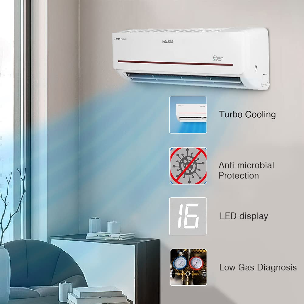 #Voltas 1.5 Ton 3 Star Adjustable Inverter Split AC 