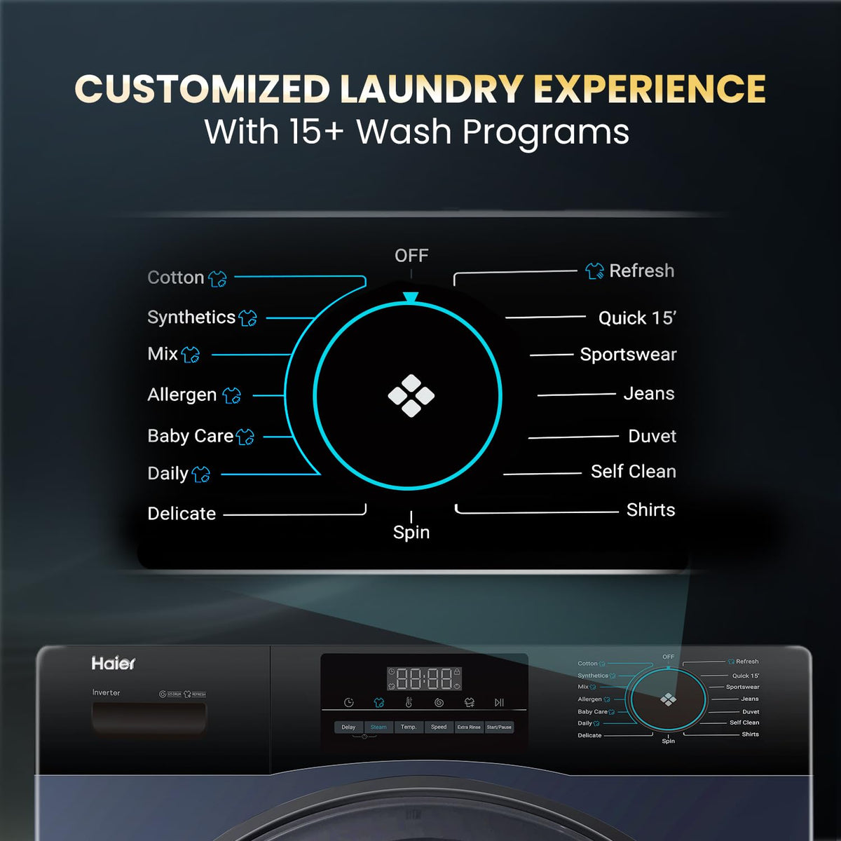 Haier HW70-IM12929BK 7 Kg washing machine