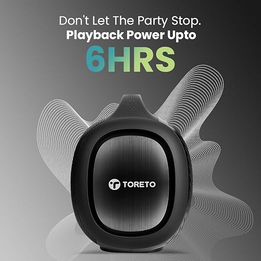 Toreto Smash -2 Boombox 80W Wireless Portable Party Speaker with Bluetooth 5.3 | Dazzling RGB Light- Support TWS/USB/TF Card/AUX Input/Rechargable Wireless Mic (Black)