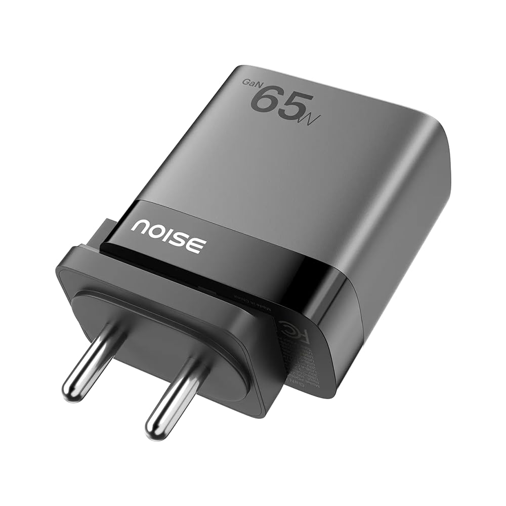 Noise Power Series GaN Charger: 2 Ports (1 USB-C Type, 1 USB-A), iphone 0-50% in 30mins, Globally Compatible, Supports All iPhones, Android Phones, Tablets