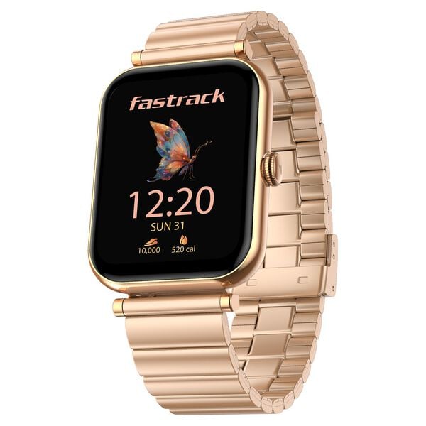 #Rose Gold Metal Fastrack Noir Charm Smartwatch