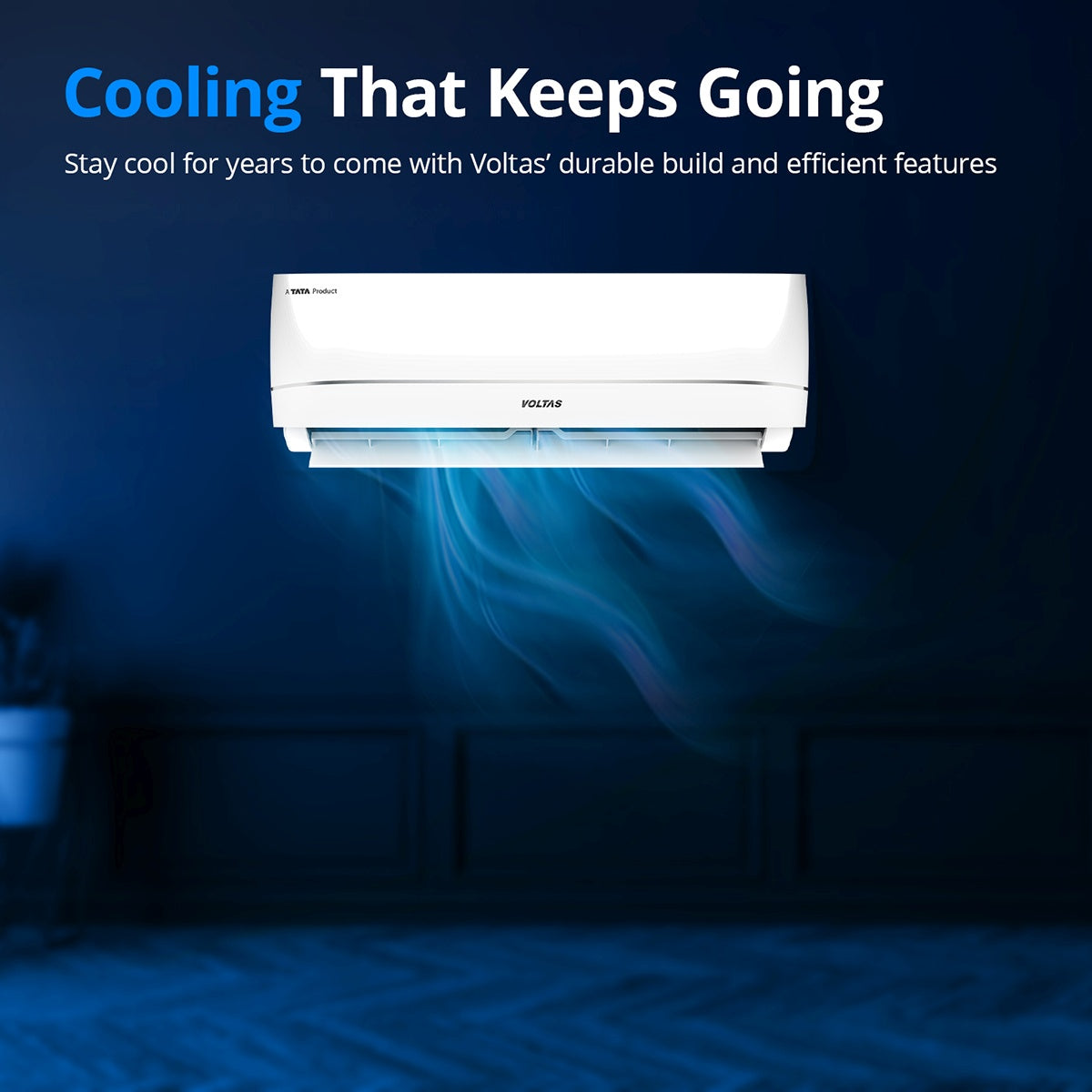 Voltas 183V Vectra Zenith Silver 1.5 Ton 3 Star Inverter Split AC | Copper | 4-in-1 Adjustable Mode | Anti-Dust Filter
