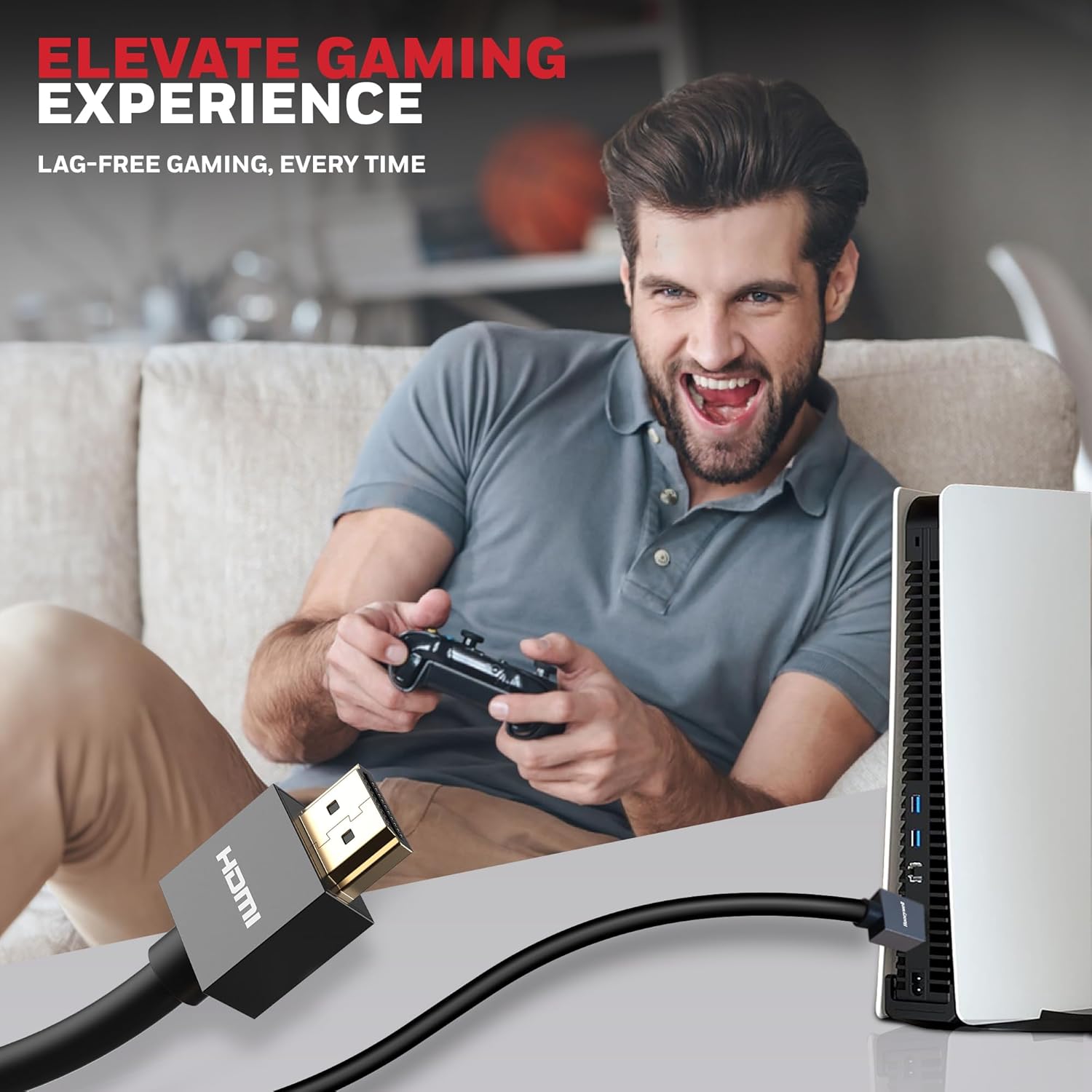 Honeywell HDMI Cable v2.0 with Ethernet, 3D/4K@60Hz Ultra HD Resolution, 18 GBPS Transmission Speed, High-Speed, Compatible with all HDMI Devices Laptop Desktop TV Set-top Box Gaming Console (Black)