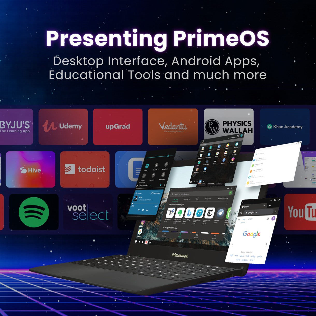 Primebook Wifi MediaTek MT8183 - (4 GB/64 GB EMMC Storage/Prime OS) PB Wifi Thin and Light Laptop  (11.6 Inch- Royal Black- 1.065 Kg)