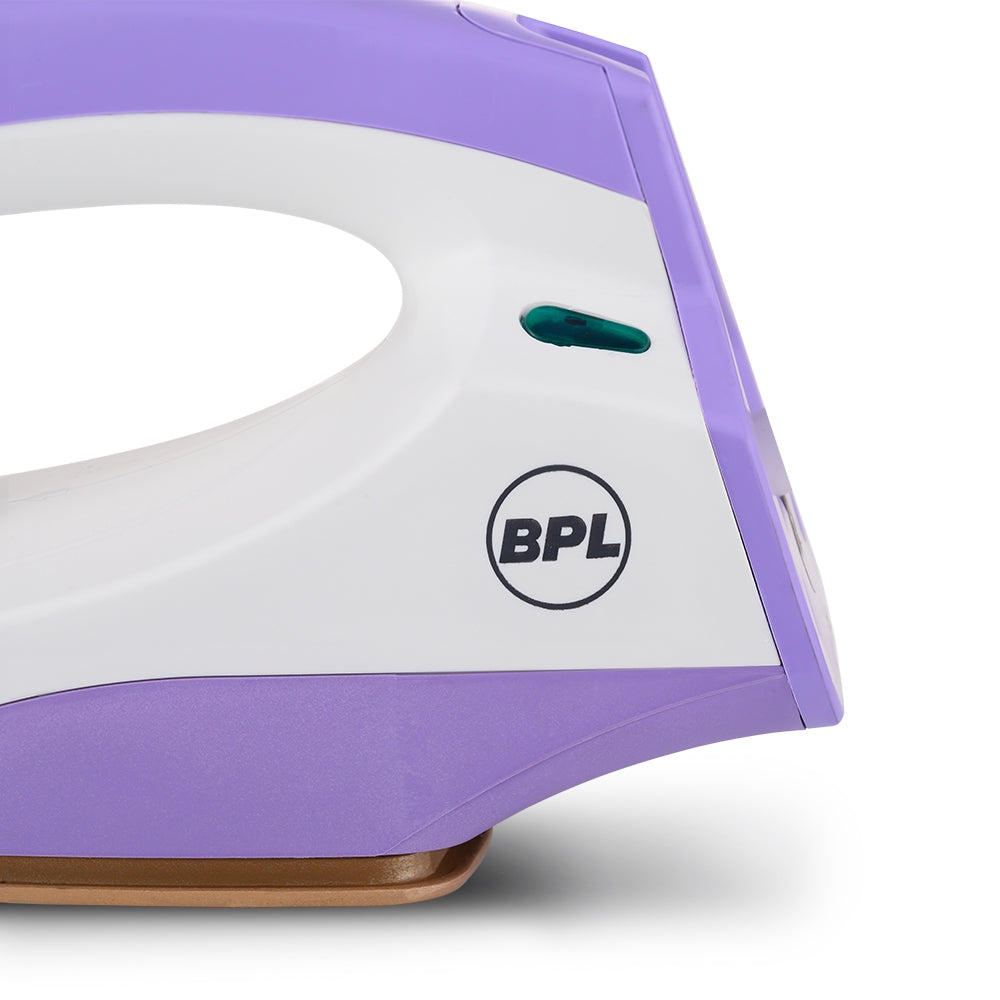 BPL BDIS0041 Dry Iron – 750W, Purple & White, Non-Stick Soleplate