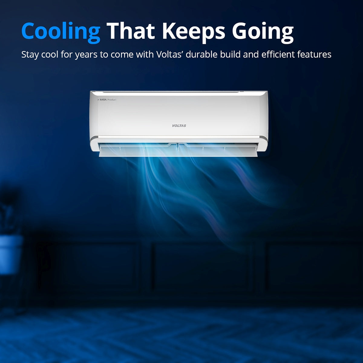 Voltas 1.5 Ton 3 Star Inverter Split AC – 183V Vectra Zen Silver (2024 Model- Copper- 4-in-1 Adjustable Mode- Anti-Dust Filter- White)