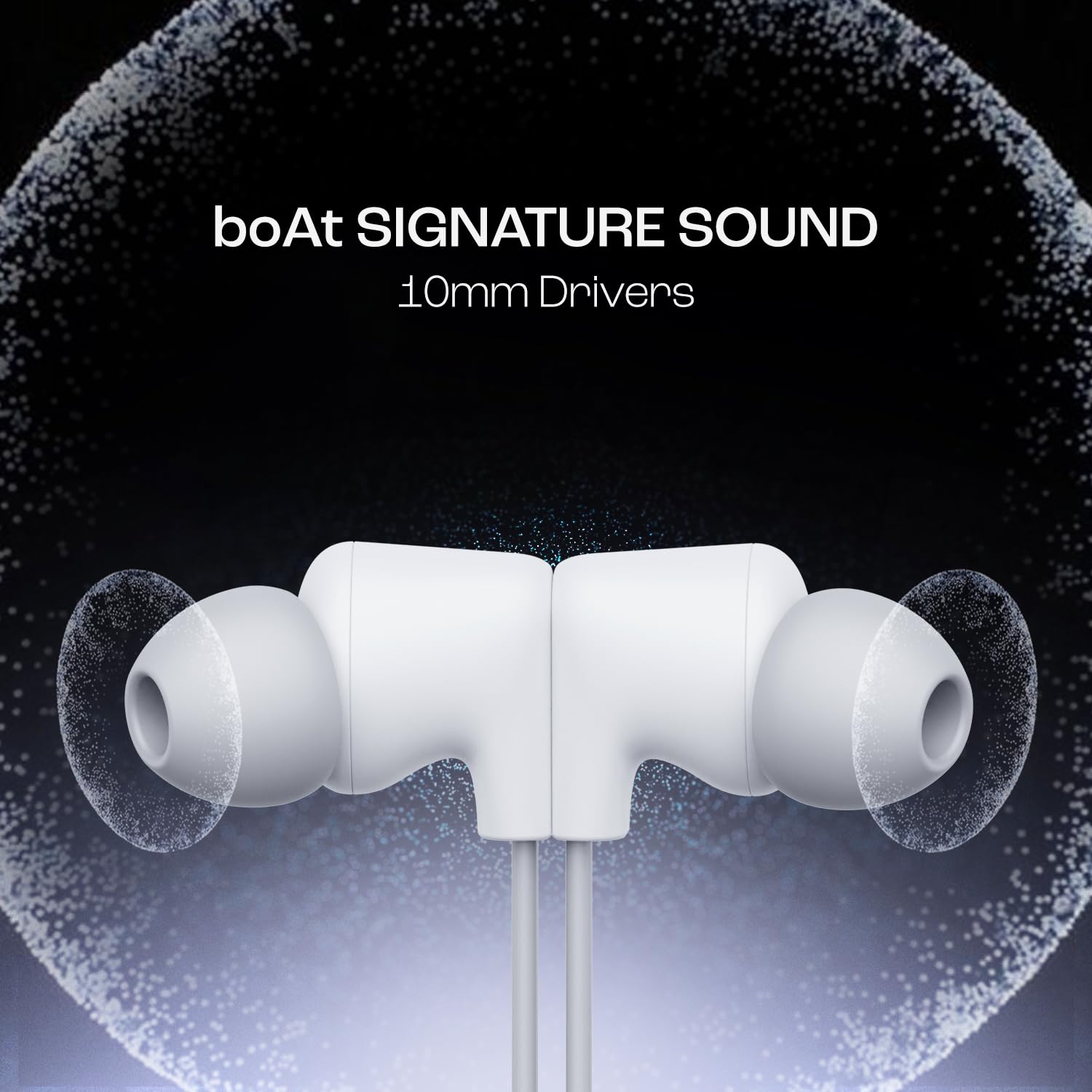 boAt Rockerz Trinity in Ear Earphones with 150H Playtime- Crystal Bionic Sound Powered by HiFi- Signature Sound- Beast™ Mode- ENx™ Tech- ASAP™ Charge- IPX5- Dual Pairing(Kutch White)