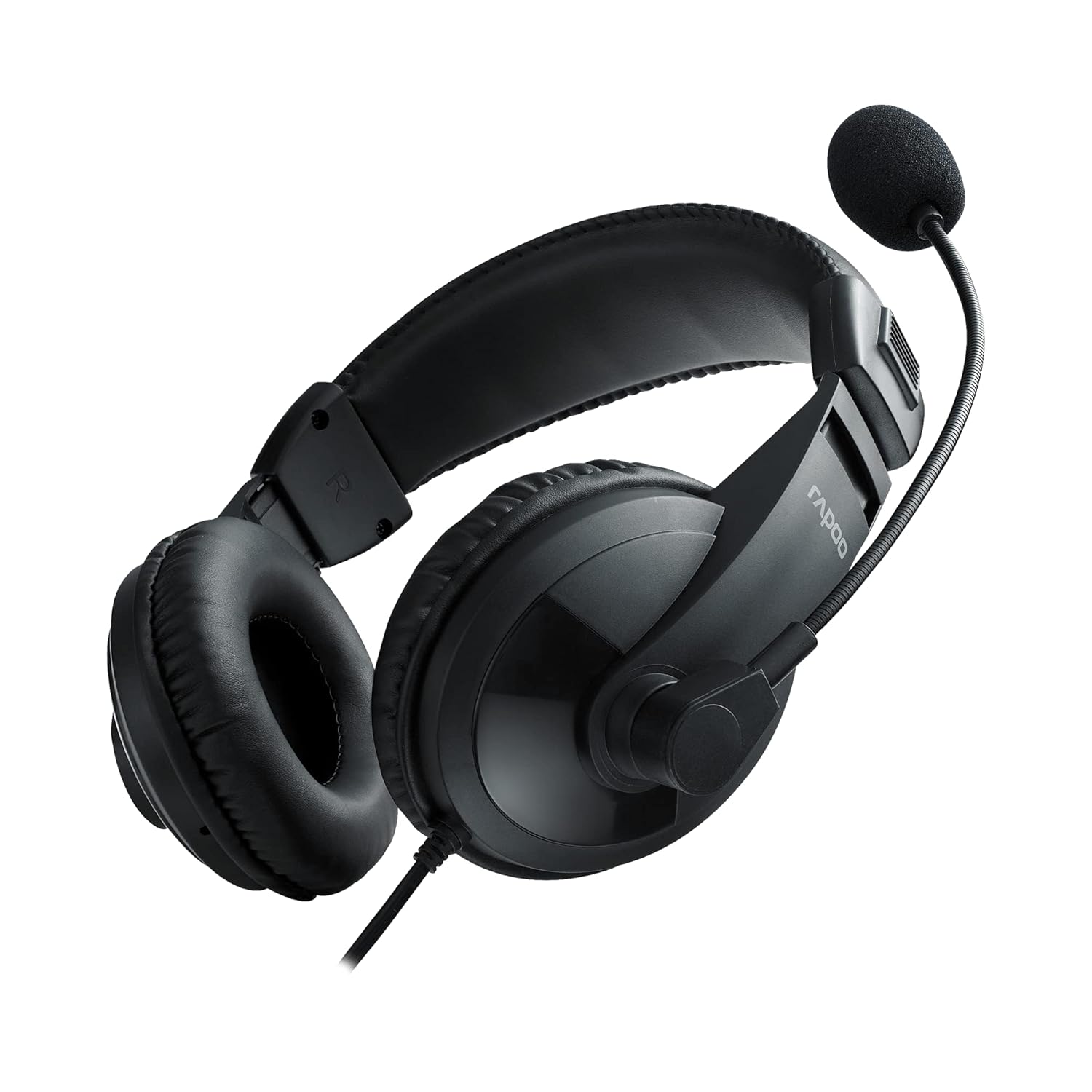 Rapoo H150S USB Wired Stereo Headset – 40 mm Drivers, 360° Rotatable Mic, Noise-Reduction, Over-Ear Design