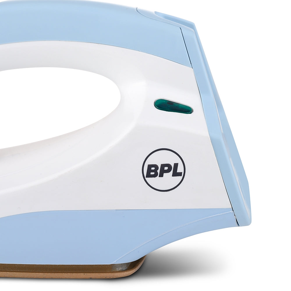 BPL BDIS0011 Dry Iron – 750W, Blue & White, Non-Stick Soleplate