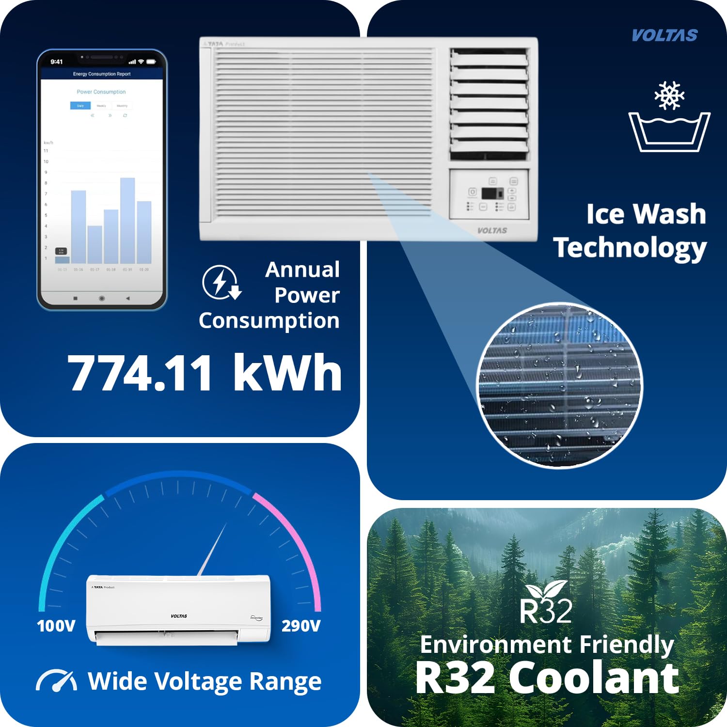 #Voltas 1 Ton 3 Star Fixed Speed Window AC