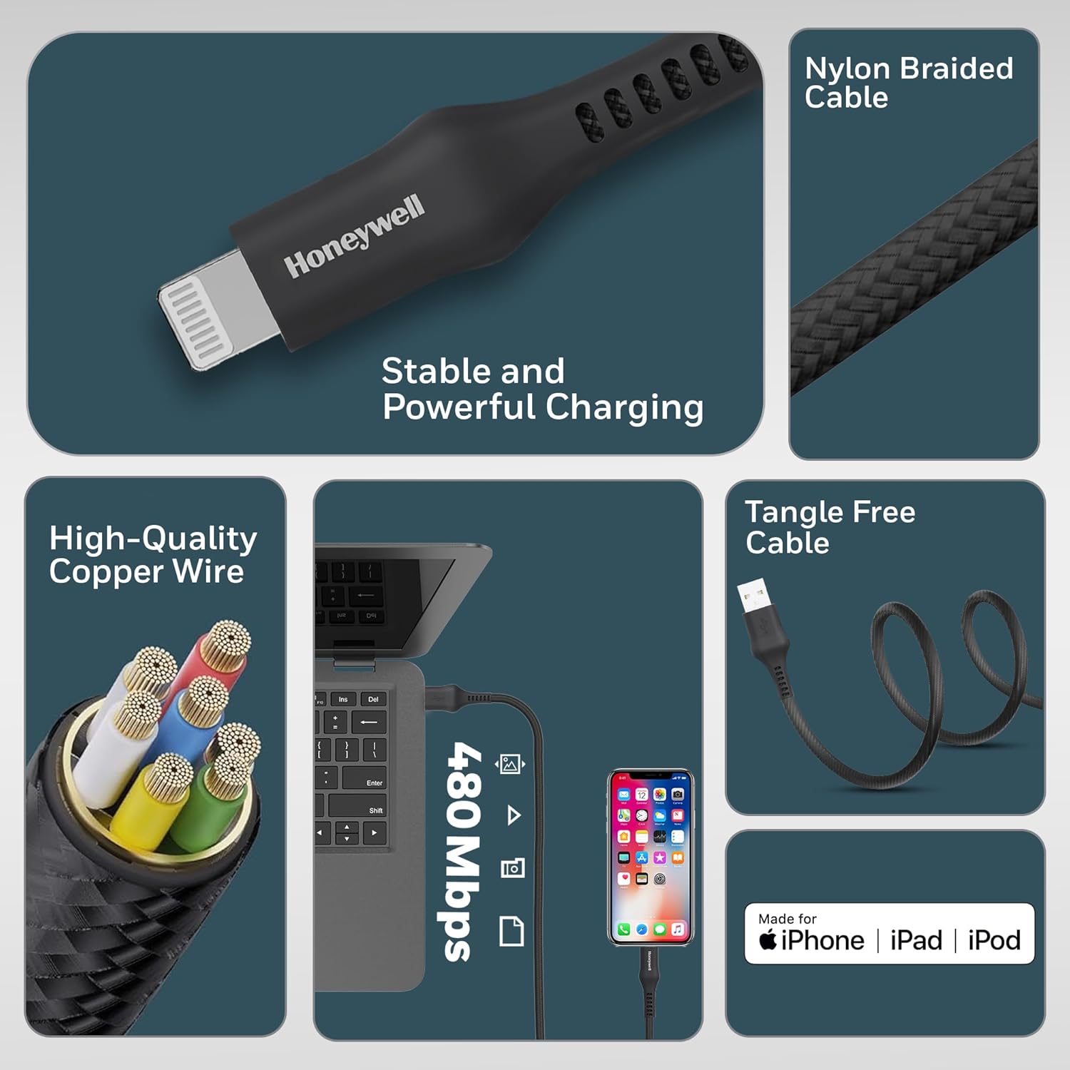 Honeywell USB A to Lightning Cable