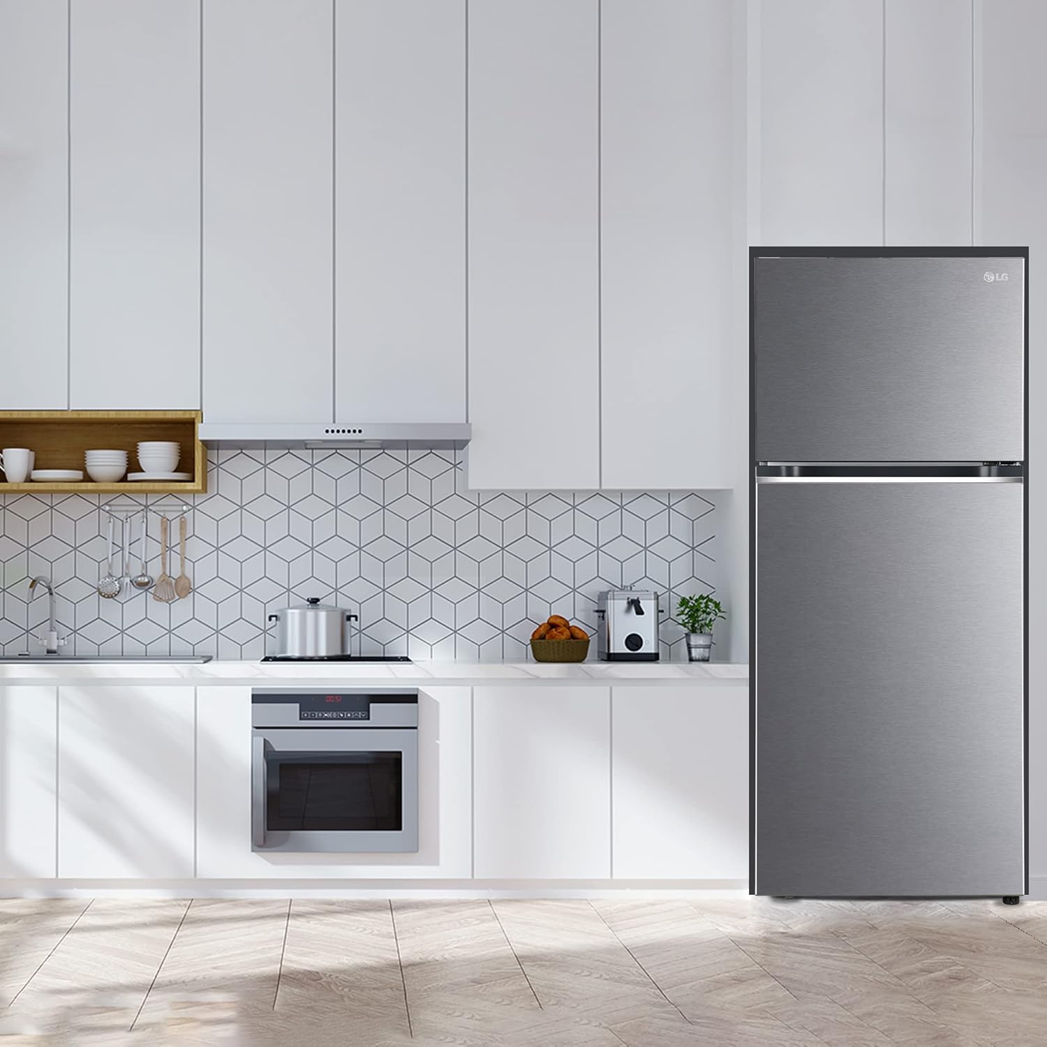LG 380 L 2 Star Frost Free Smart Inverter Double Door Refrigerator Appliance (- GL-N412SDSY- Dazzle Steel- Express Freeze)
