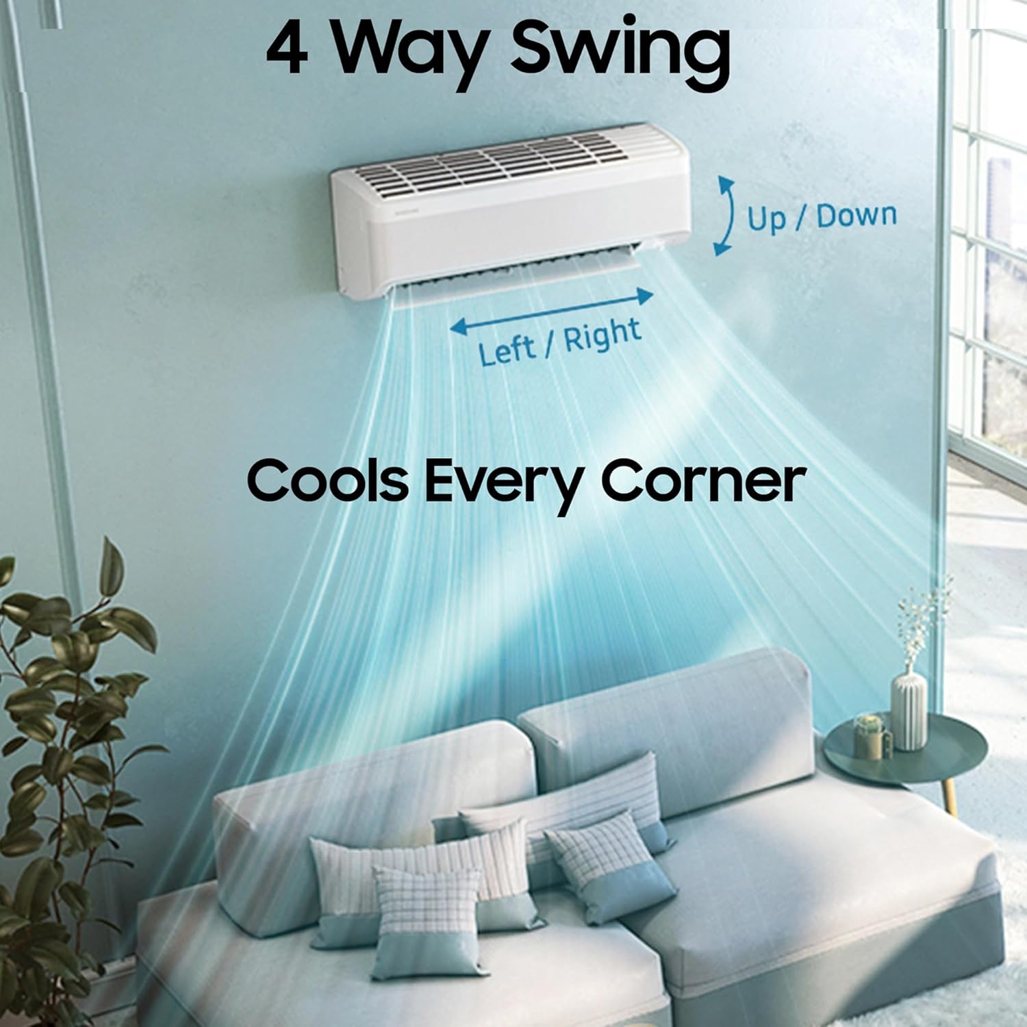 Samsung 1.5 Ton 3 Star Windfree AI Inverter Smart Split AC (WiFi- Energy Saving- Voice Control- Powerful Cooling- Copper- Digital Inverter- 4 Way swing- Convertible- BESPOKE AI AR60F19D1XWNNA)
