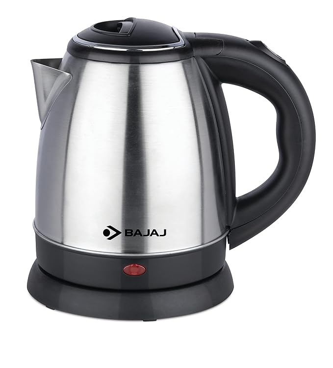 Bajaj Ktx 1.2 Litre Dlx Electric Kettle |1350W Kettle With Stainless Steel Body | Cordless Operation | Auto Shut-Off Mechanism | 2-Yr Warranty |Black- 1.2 Liter- 1350 Watt