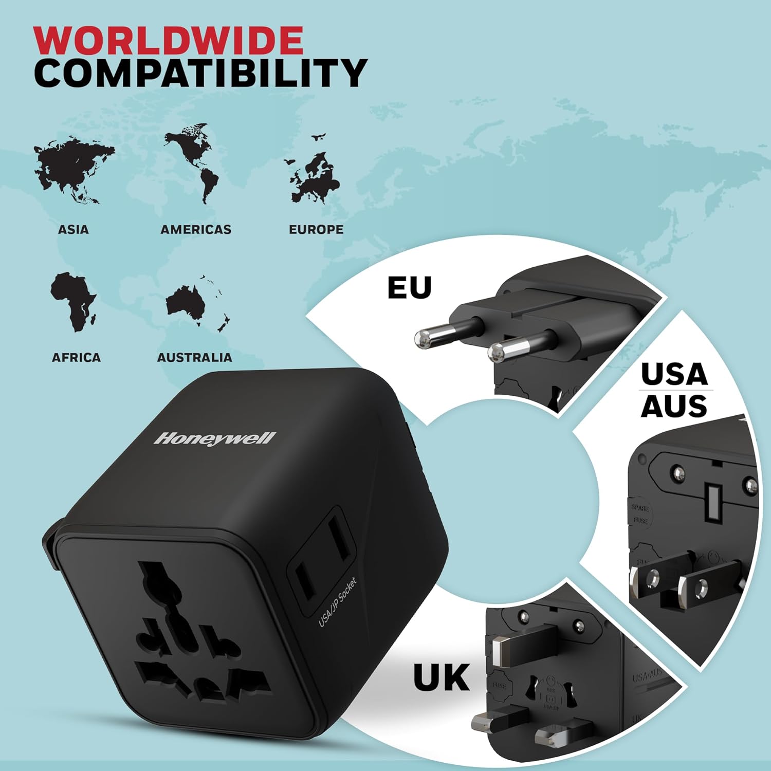 #Color_Black Honeywell World Travel Adapter