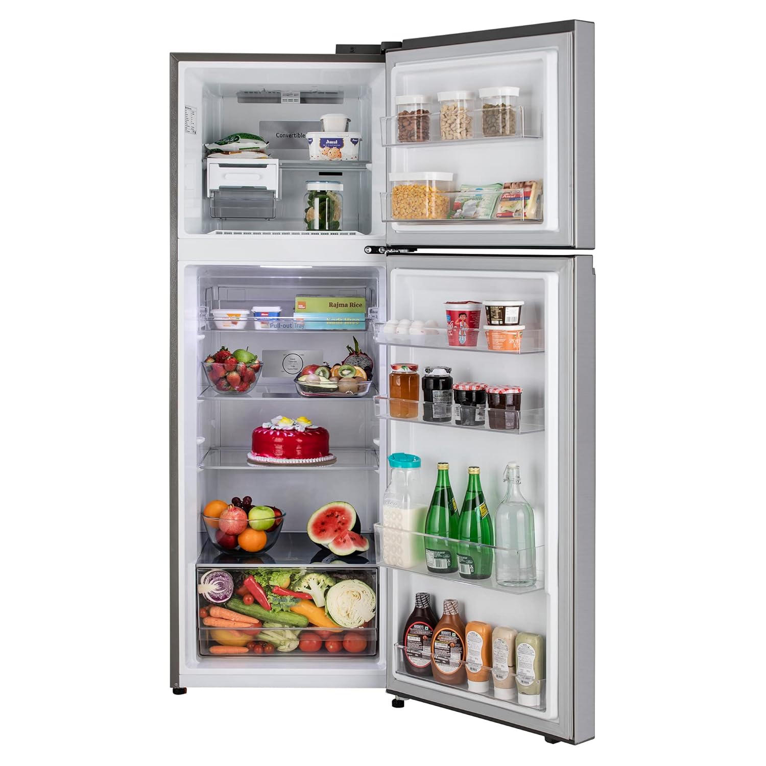 LG 288 L 2 Star Smart Inverter Frost-Free Double Door Refrigerator (GL-S322SPZY- Shiny Steel- Convertible & Multi Airflow Cooling)