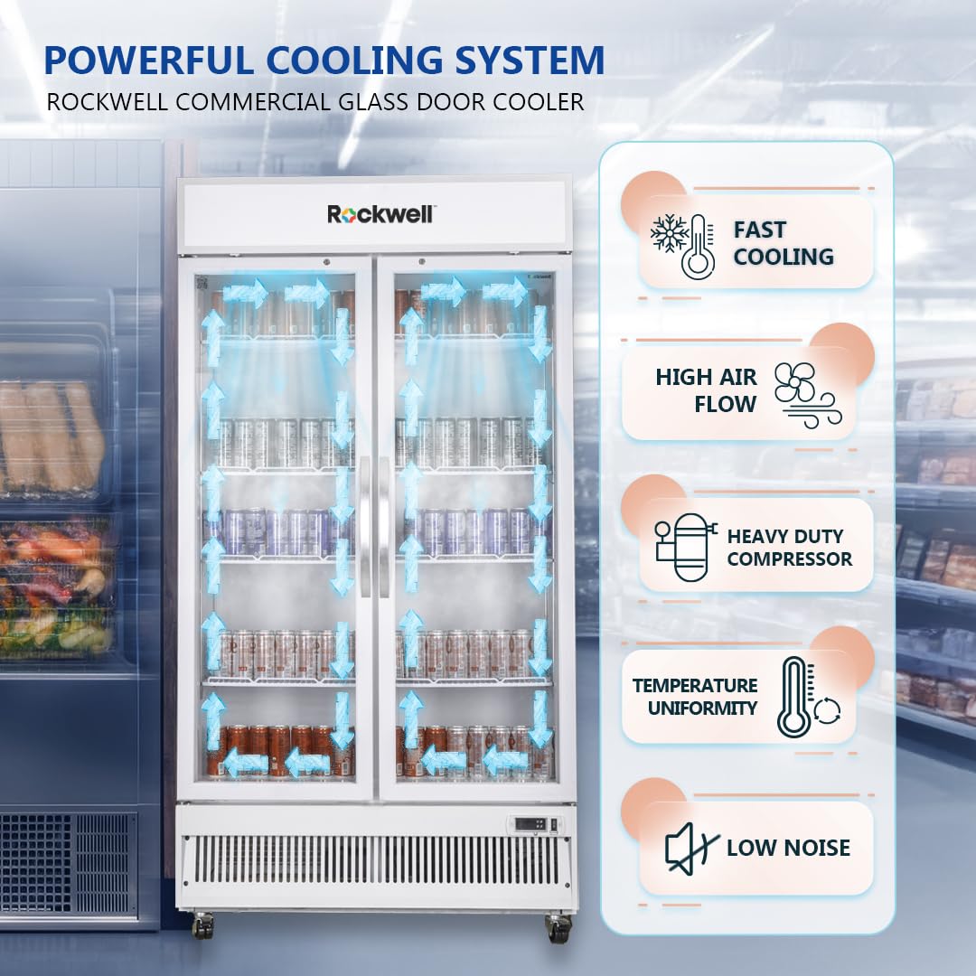 #Rockwell RVC1100C Double Door Visi Cooler