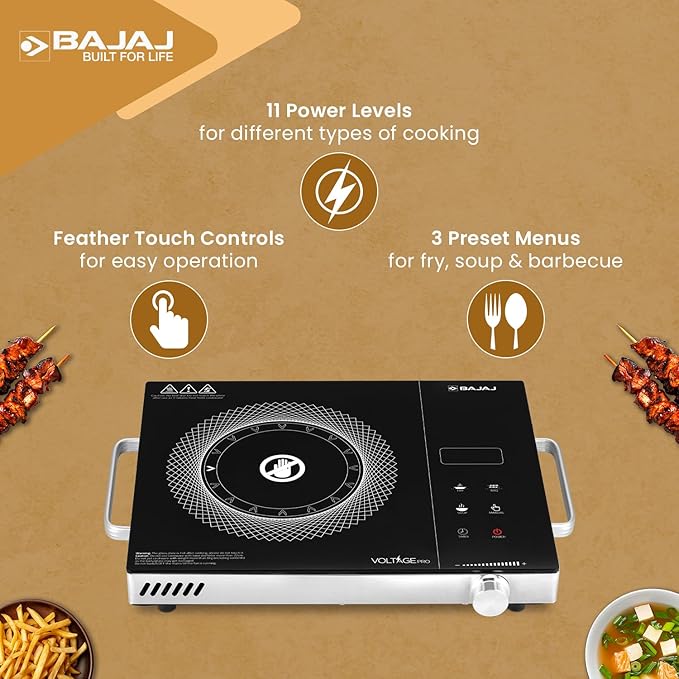 Bajaj IRX 220F Infrared Cooktop 2200 W Black/Silver