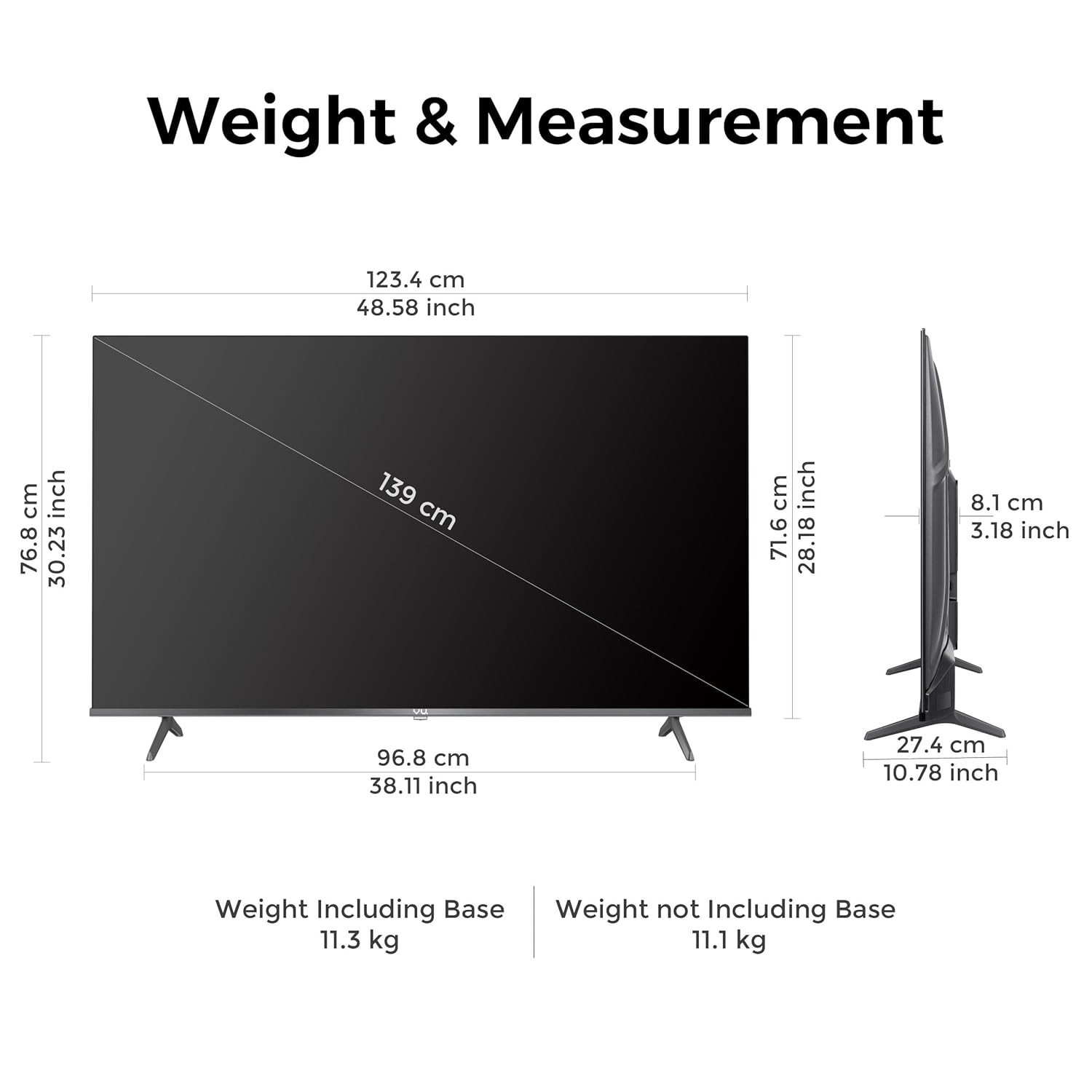 #VU GloQLED 55 Inch 4K QLED Smart Google TV