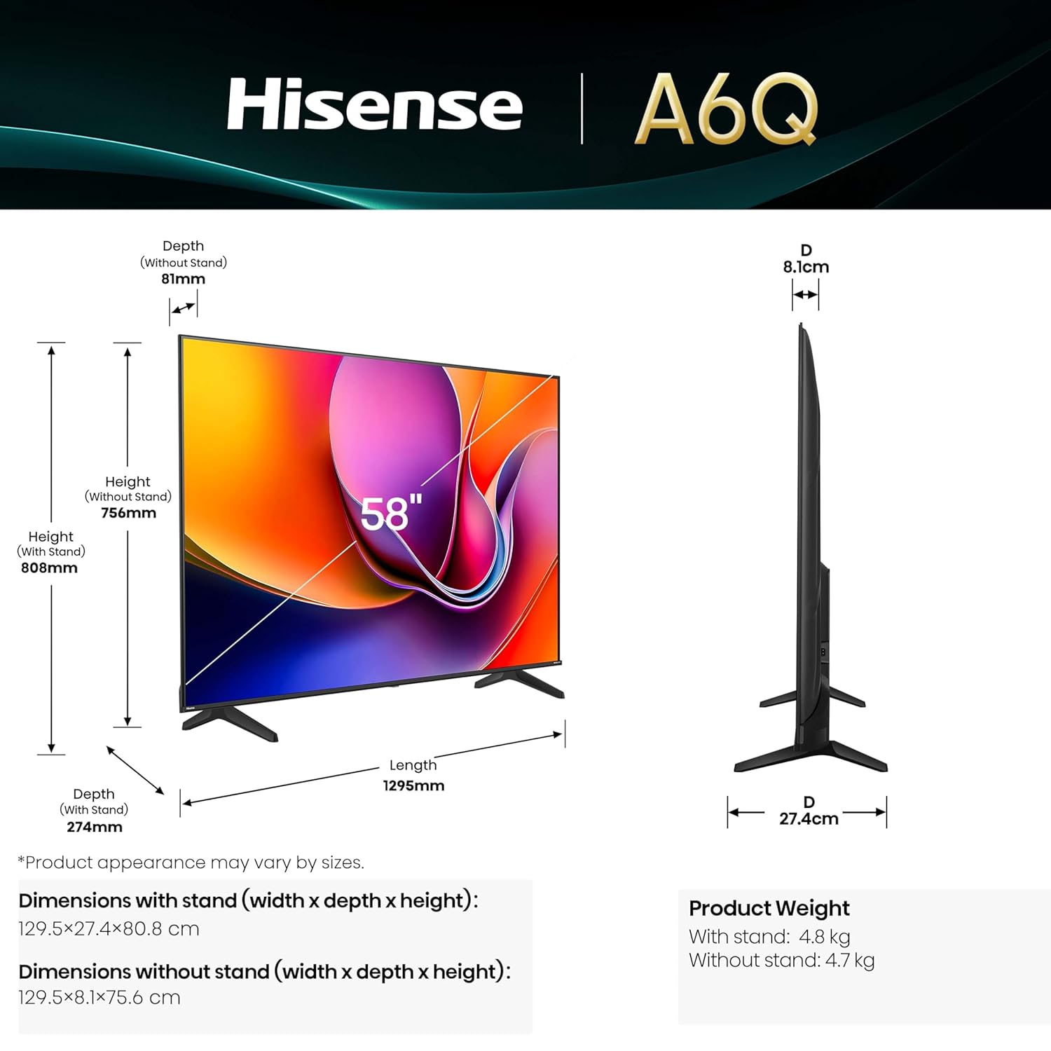#Hisense 146cm A6Q Series