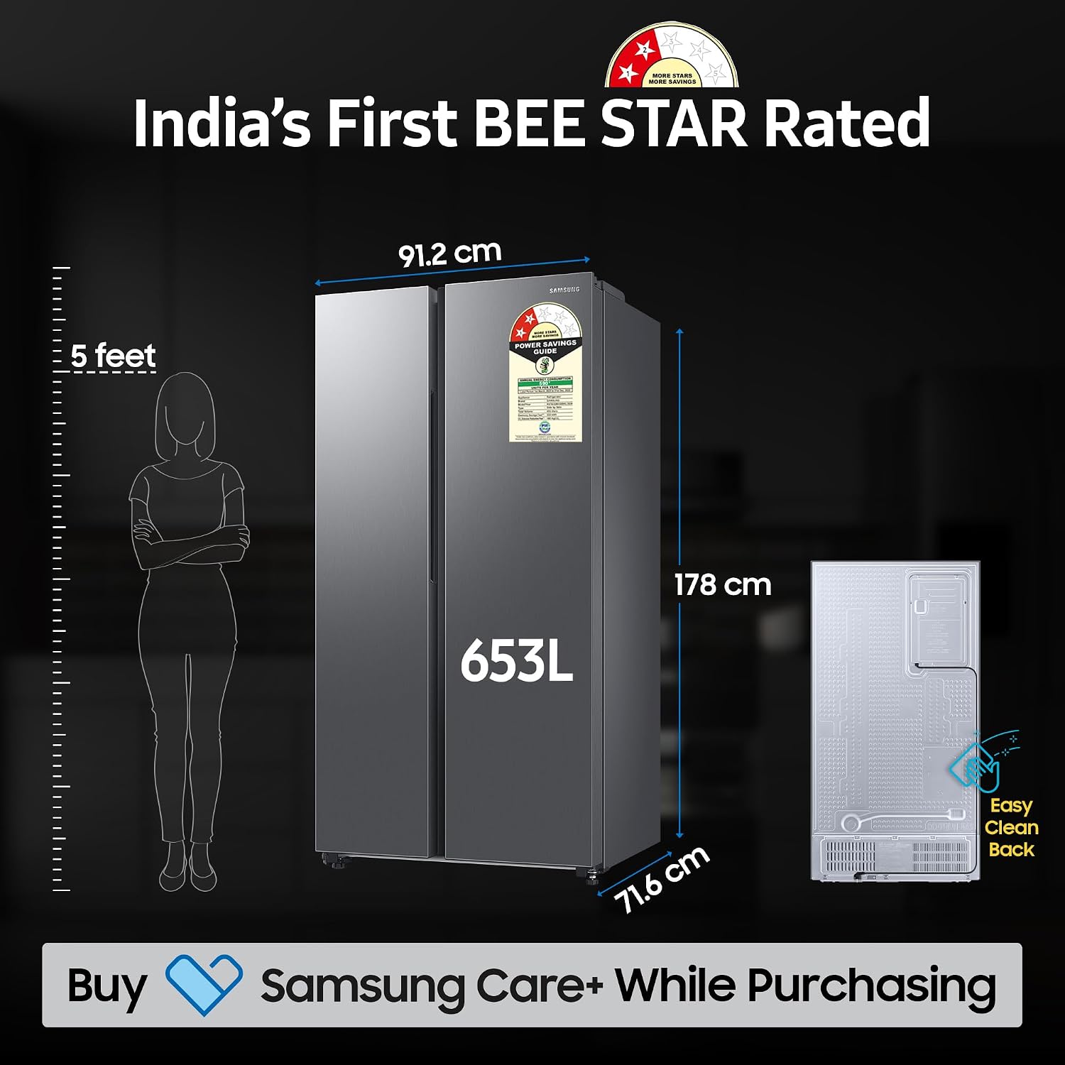 Samsung 653L 2 Star Side by Side Refrigerator