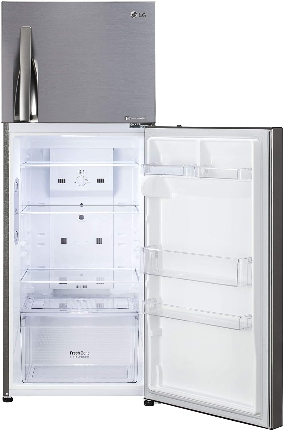 LG 291 L Frost Free Double Door 2 Star Refrigerator  (Shiny Steel- GL-C322KPZY)