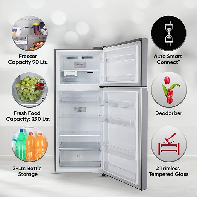 LG 380 L 2 Star Frost Free Smart Inverter Double Door Refrigerator Appliance (- GL-N412SDSY- Dazzle Steel- Express Freeze)