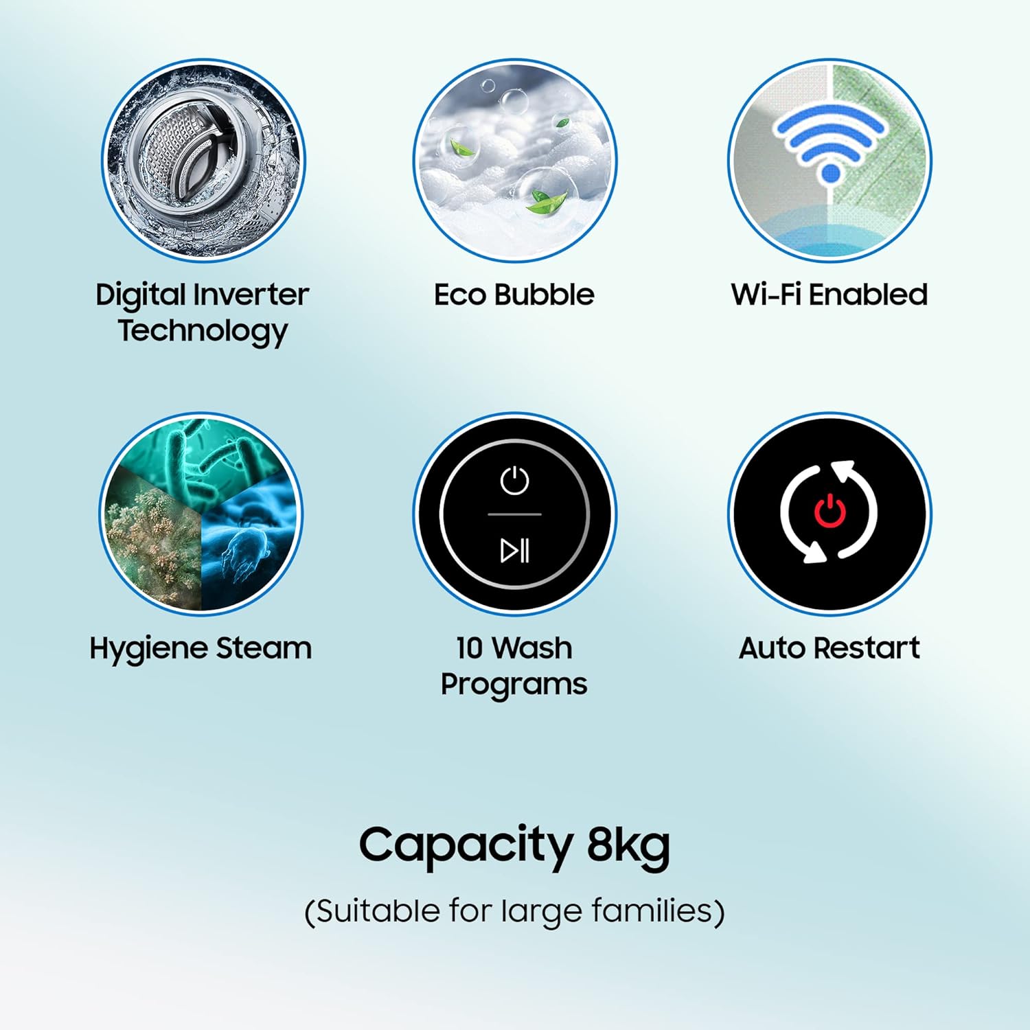SAMSUNG 8 kg 5 Star Inverter Fully Automatic Top Load Washing Machine (WA80BG4542BDTL- Diamond Drum- Dark Gray)