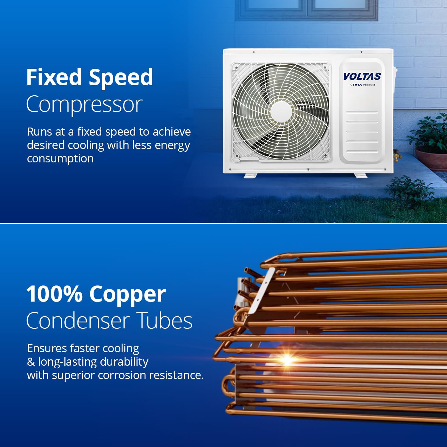#Voltas 1.5 Ton 3 Star Fixed Speed Split AC 