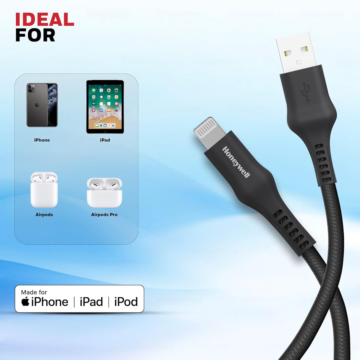 Honeywell USB A to Lightning Cable