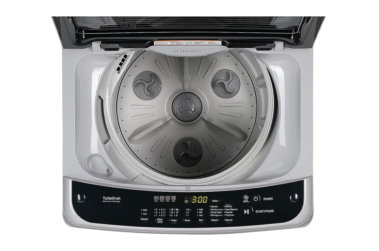 LG 7 kg 5 Star Smart Inverter Technology Fully Automatic Top Load Washing Machine (T70SPSF1ZA- Silver)