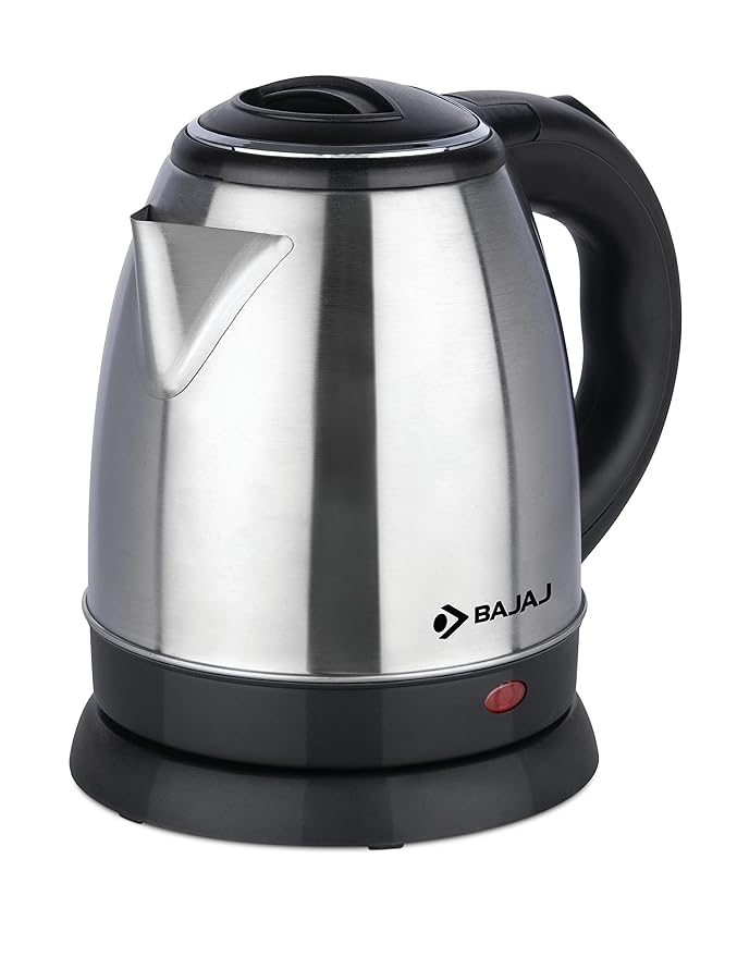 Bajaj Ktx 1.2 Litre Dlx Electric Kettle |1350W Kettle With Stainless Steel Body | Cordless Operation | Auto Shut-Off Mechanism | 2-Yr Warranty |Black- 1.2 Liter- 1350 Watt