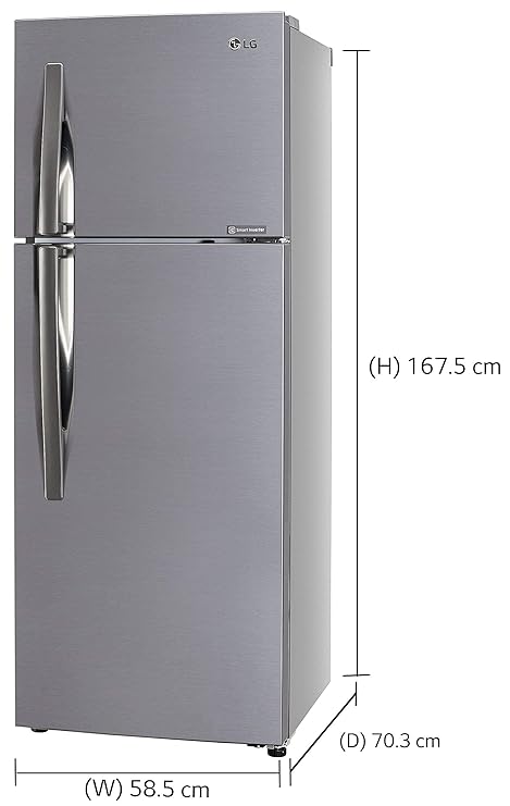 LG 291 L Frost Free Double Door 2 Star Refrigerator  (Shiny Steel- GL-C322KPZY)