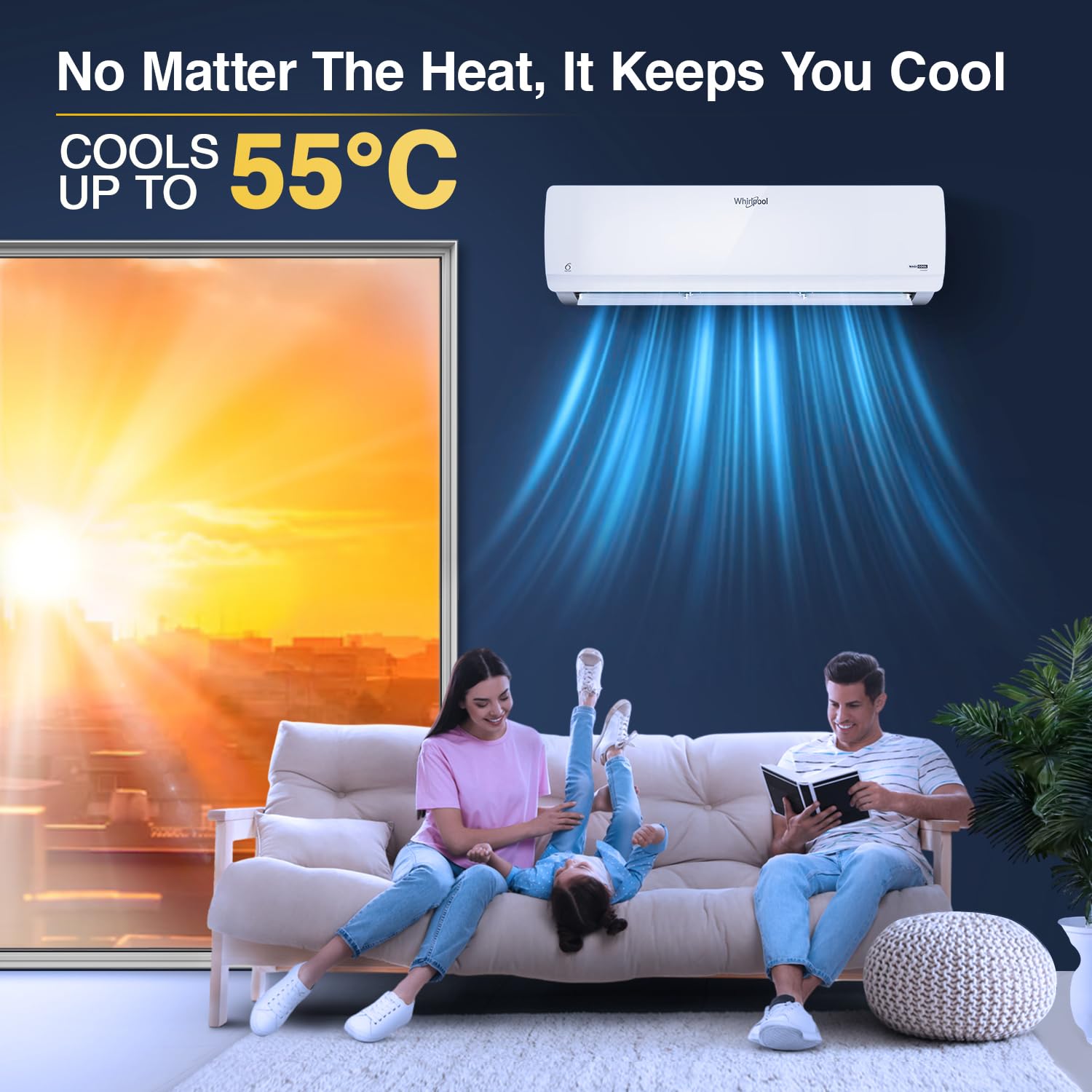 Whirlpool 2.0 Ton 3 Star  Supremecool Inverter Split AC (SUPREMECOOL 20T 3S INV EXP S5N3PB0  Copper  Convertible 4-in-1 Cooling Mode  HD Filter White)