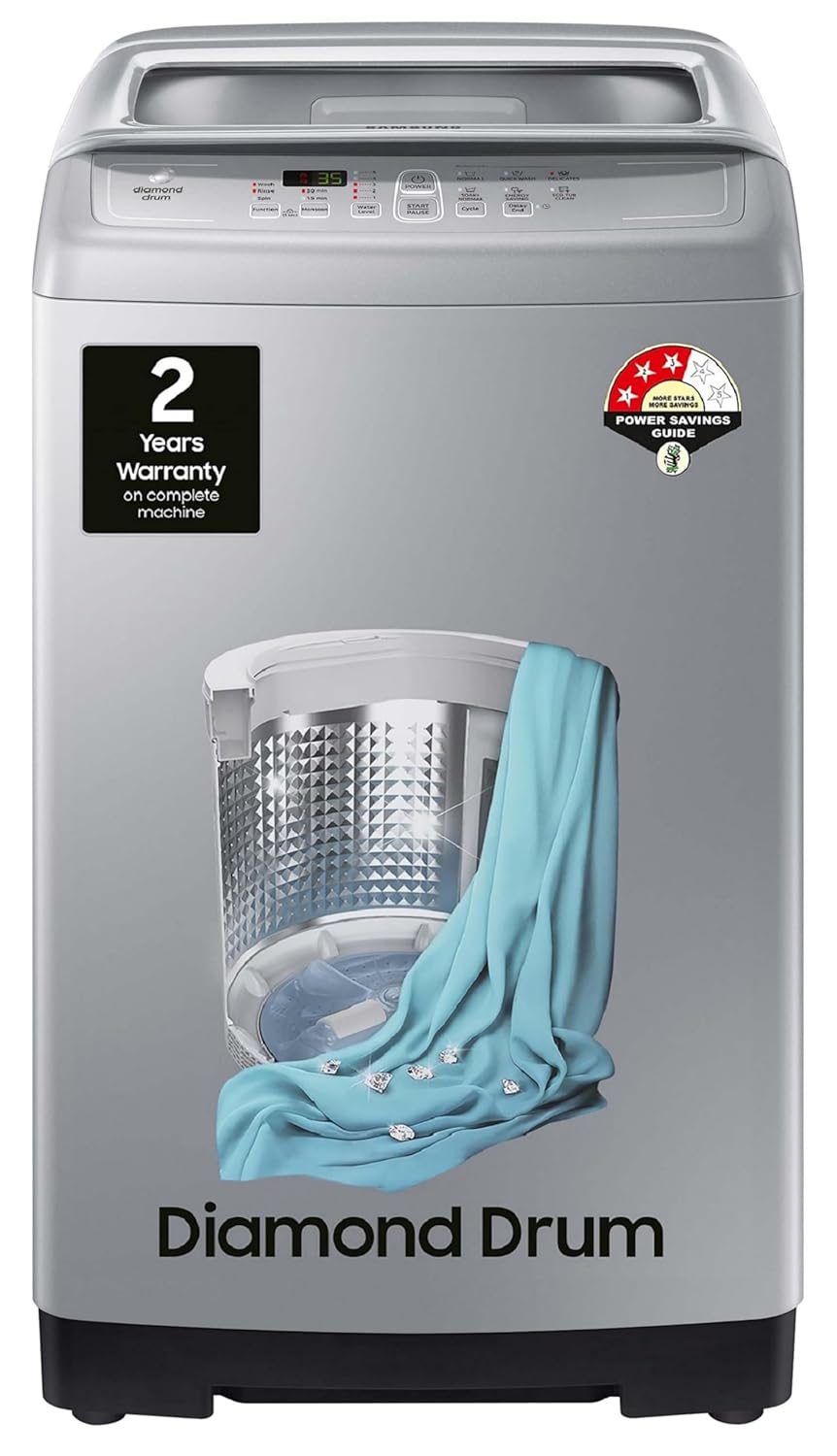 Samsung 7 kg- Fully-Automatic Top Load Washing Machine (WA70A4002GS/TL- Imperial Silver)