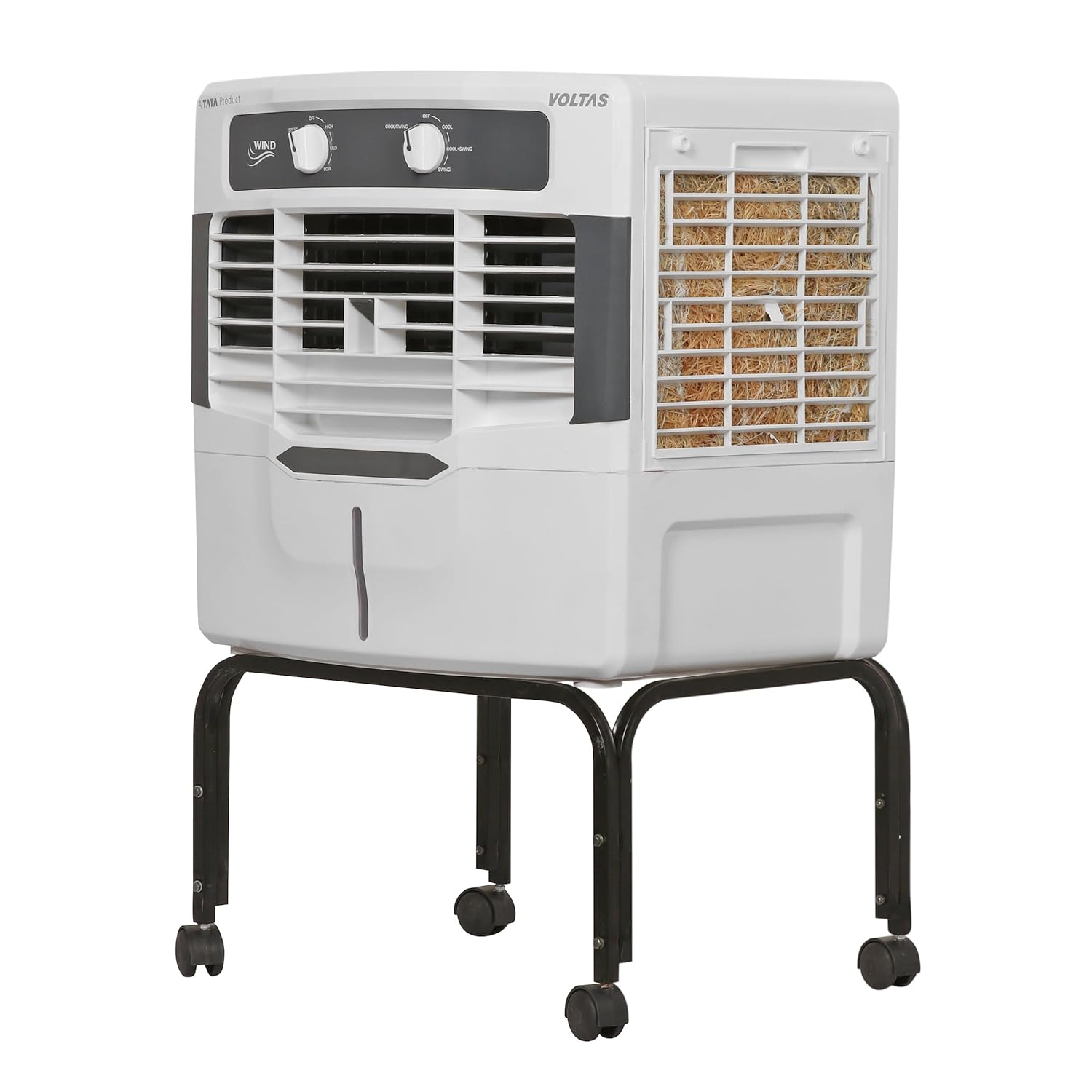 Voltas Wind 54 WW Air Cooler for Home- Wood Wool Cooling Pads with 3 Speed Settings- 54 Litres- White