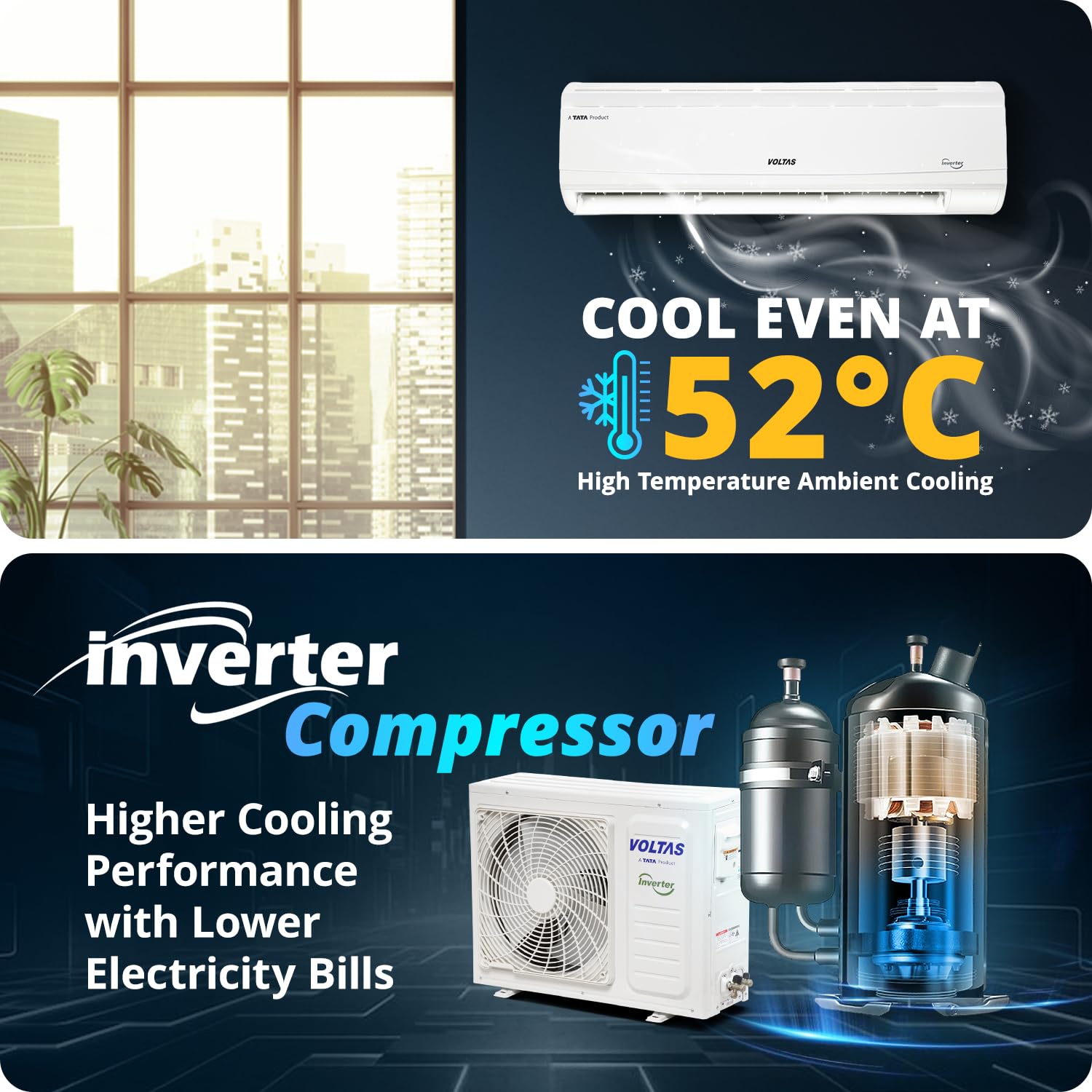 #Voltas 1.5 Ton 5 Star Inverter Split AC Vectra