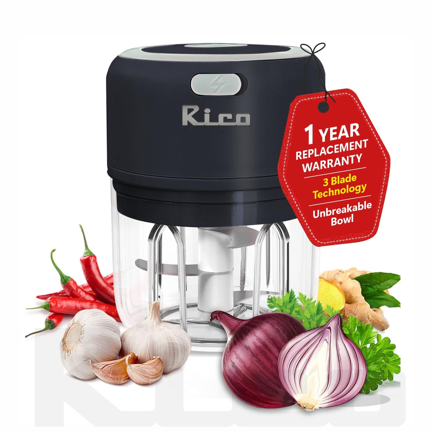 Rico Rechargeable Electric Mini Chopper