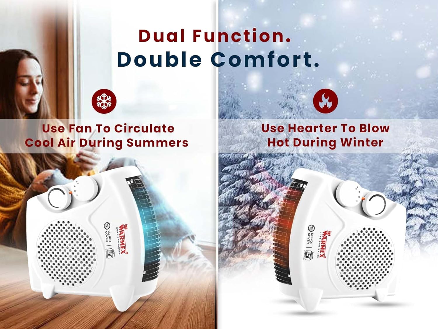 #Color_White Warmex Electric Portable Fan Room Heater