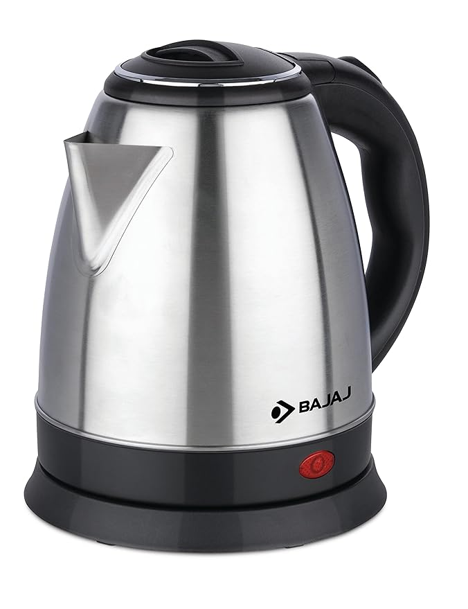 Bajaj KTX 1.5 Litre DLX Electric Kettle |1350W Kettle with Stainless Steel Body | Cordless Operation | Auto Shut-off Mechanism | 2-Yr Warranty | Black