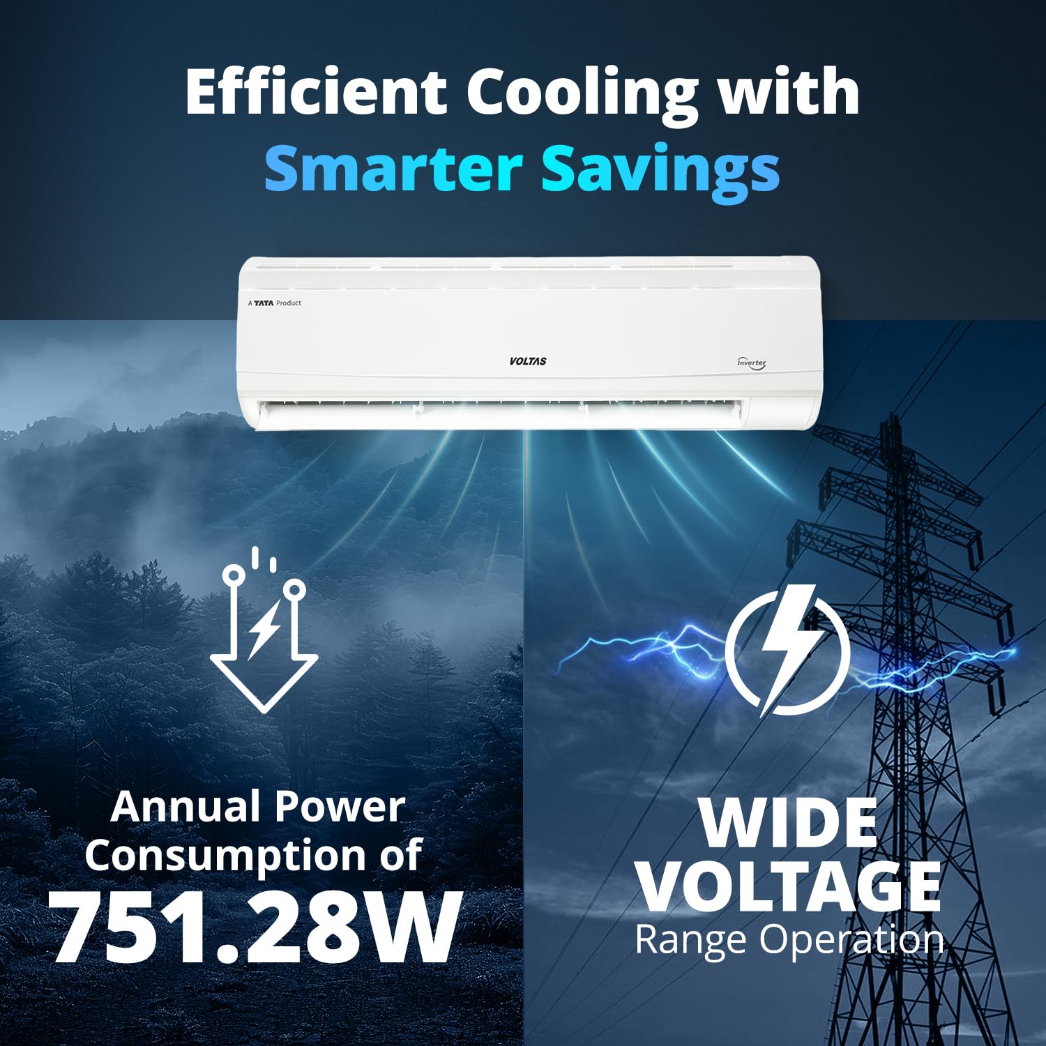 #Voltas 1.5 Ton 5 Star Inverter Split AC Vectra