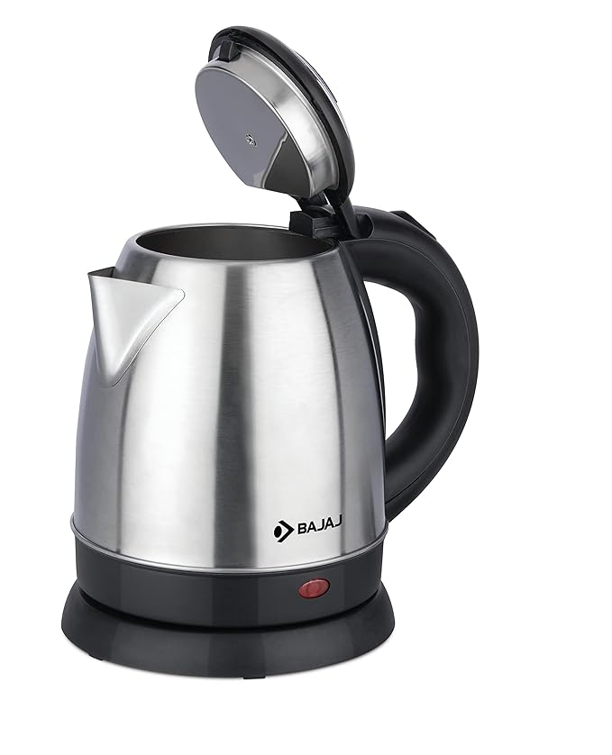 Bajaj Ktx 1.2 Litre Dlx Electric Kettle |1350W Kettle With Stainless Steel Body | Cordless Operation | Auto Shut-Off Mechanism | 2-Yr Warranty |Black- 1.2 Liter- 1350 Watt