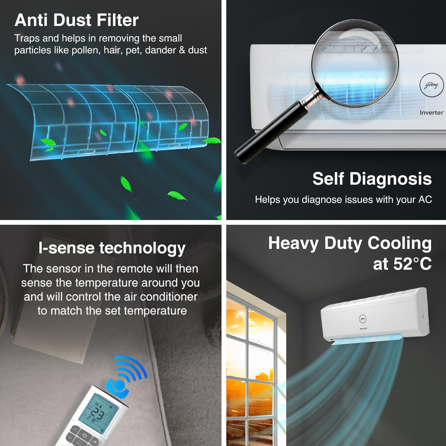 #Godrej 1.1T 3★ Inverter AC