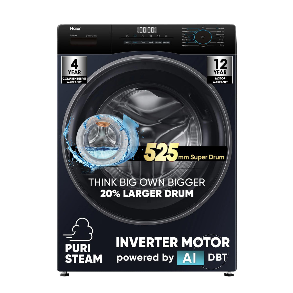 Haier HW70-IM12929BK 7 Kg washing machine