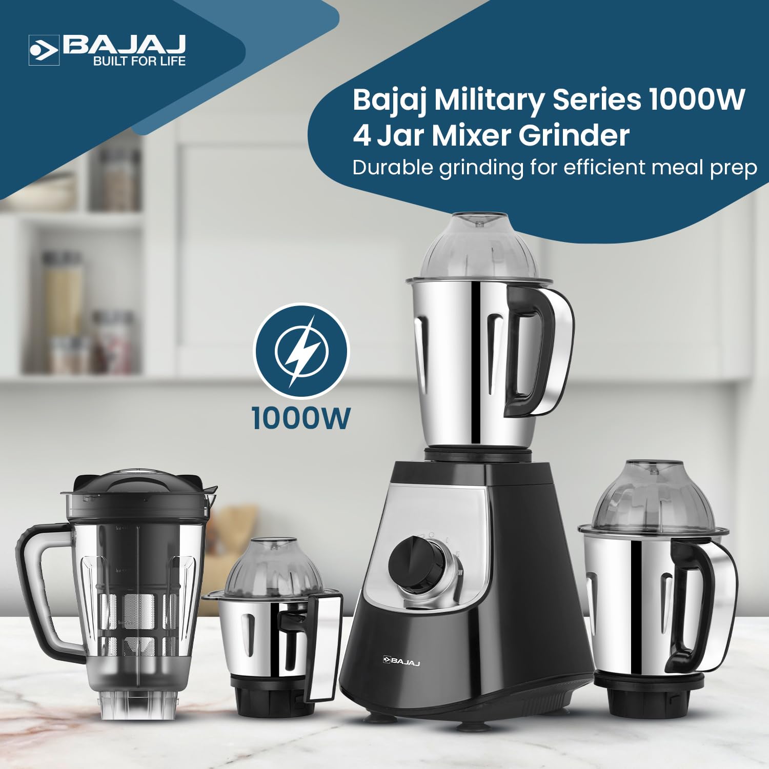 Bajaj Military Series Evoque 1000W Mixer Grinder