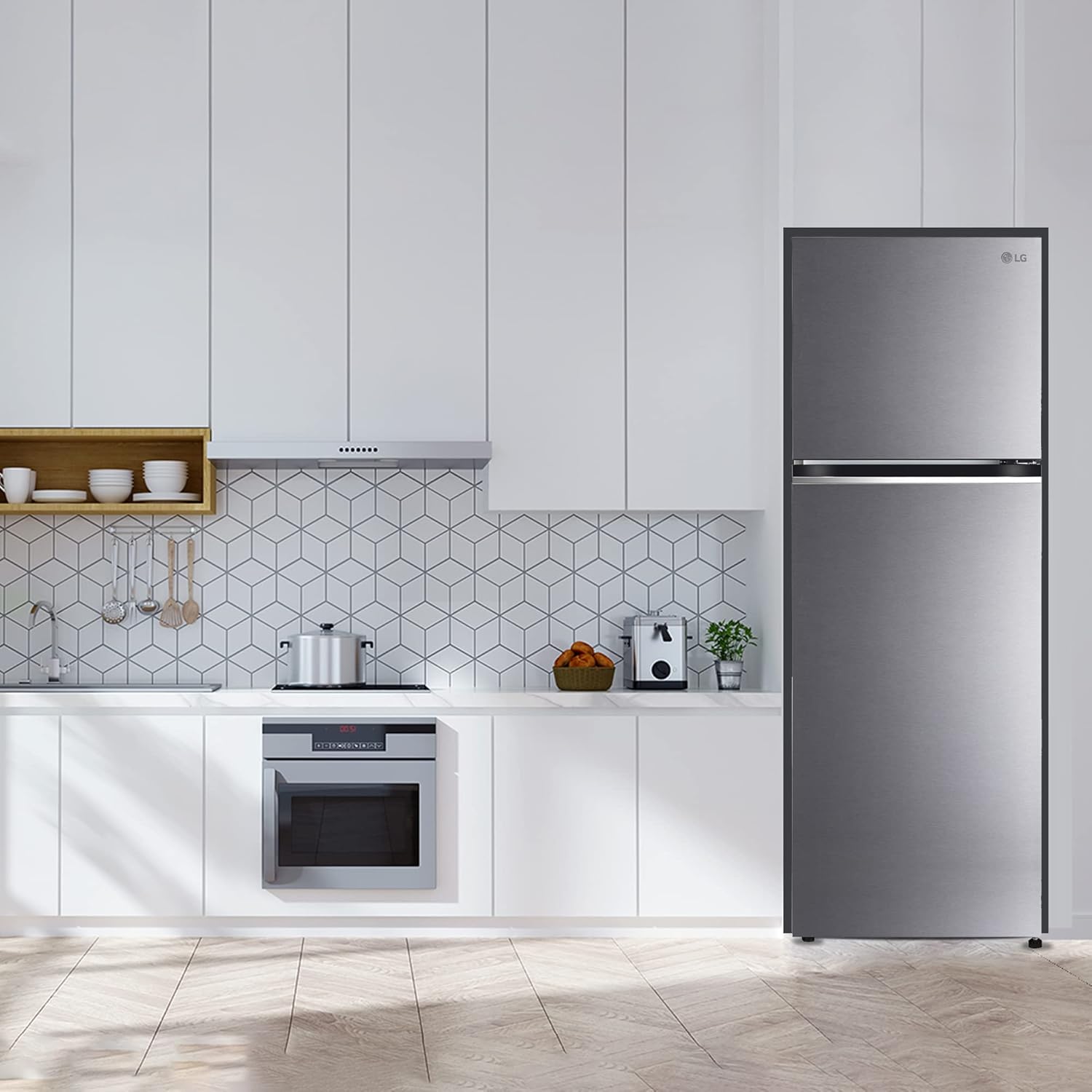 LG 288 L 2 Star Smart Inverter Frost-Free Double Door Refrigerator (GL-S322SPZY- Shiny Steel- Convertible & Multi Airflow Cooling)